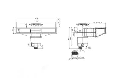 Skimmer A800 gekleurd - Beton liner